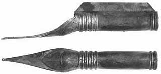Ramrod pipe, steel, entry pipe with skirt, French fusil, for 3/8" ramrod